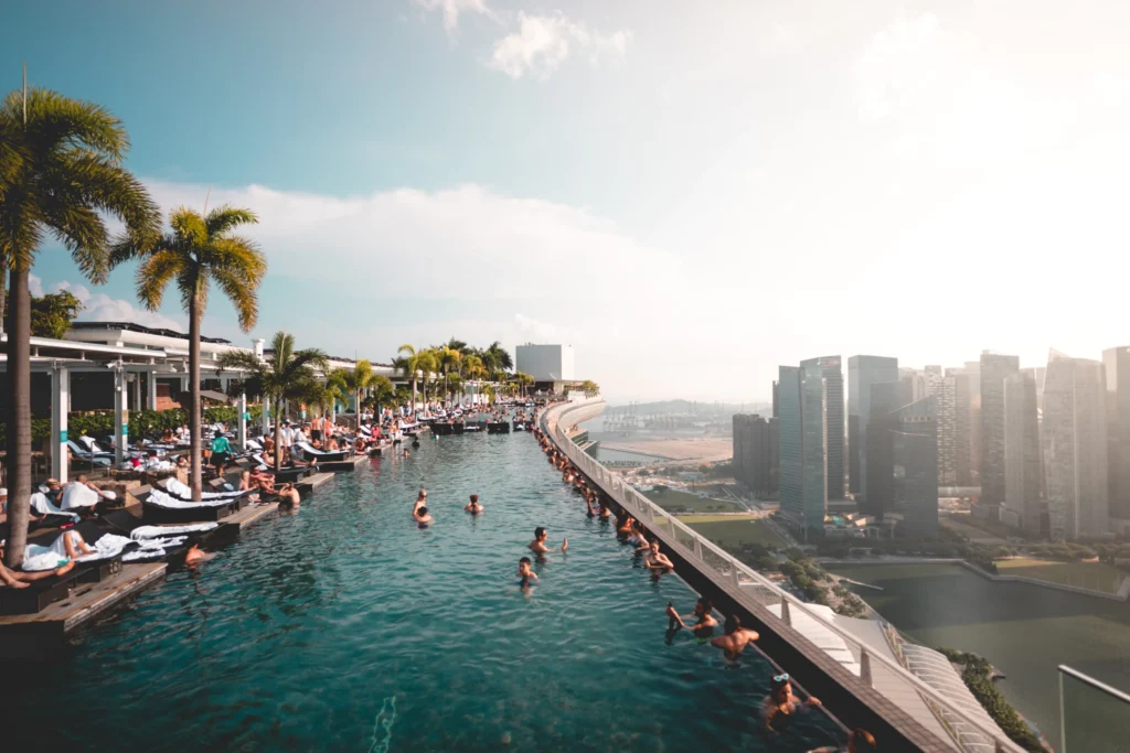 Marina Bay Sands: der Blick vom Pool